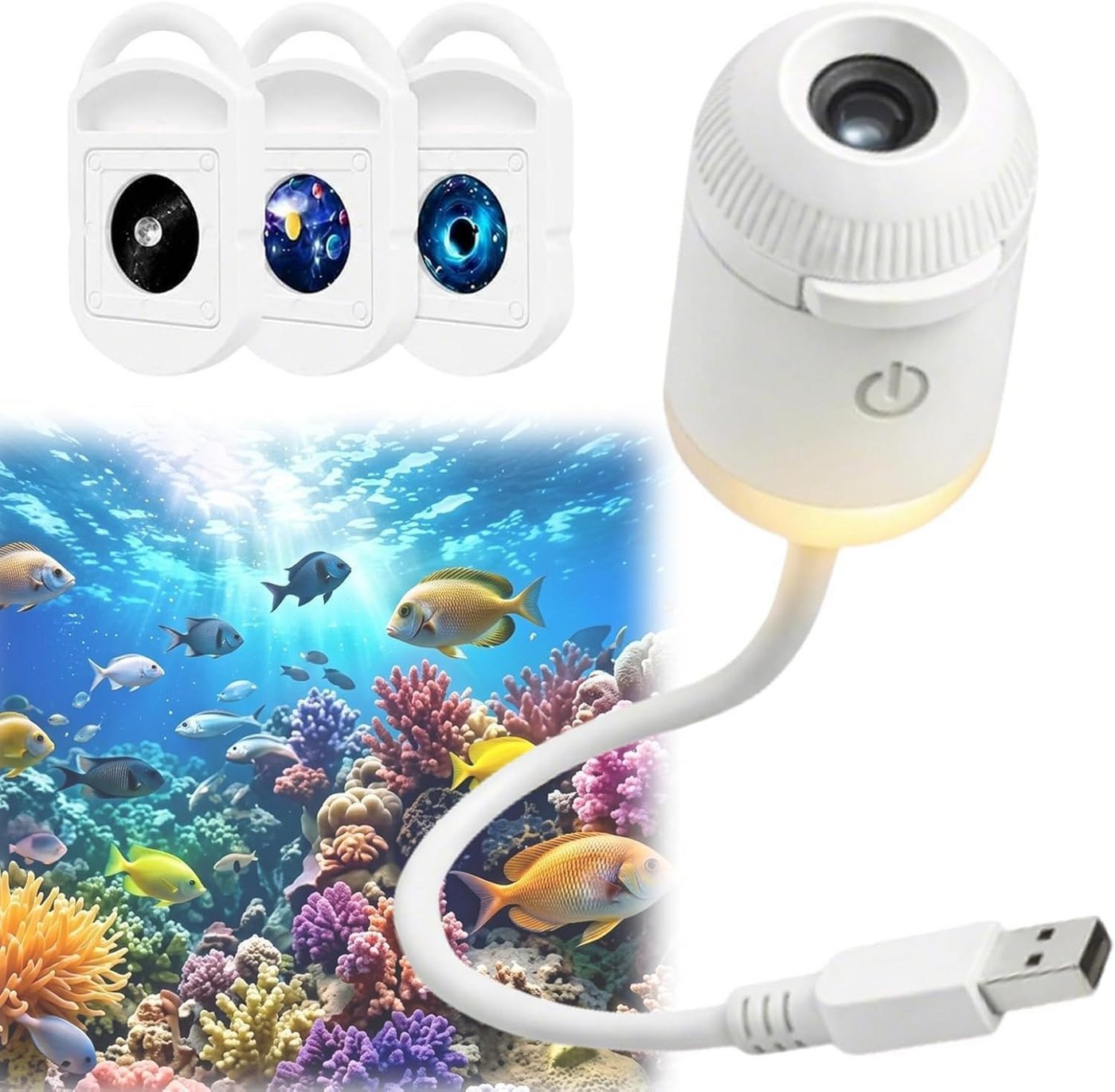 FELIXLEO LED-Sternenhimmel 5D Hologramm Sternprojektor USB Galaxie Mond Nachtlicht 3 Filme Bild 3