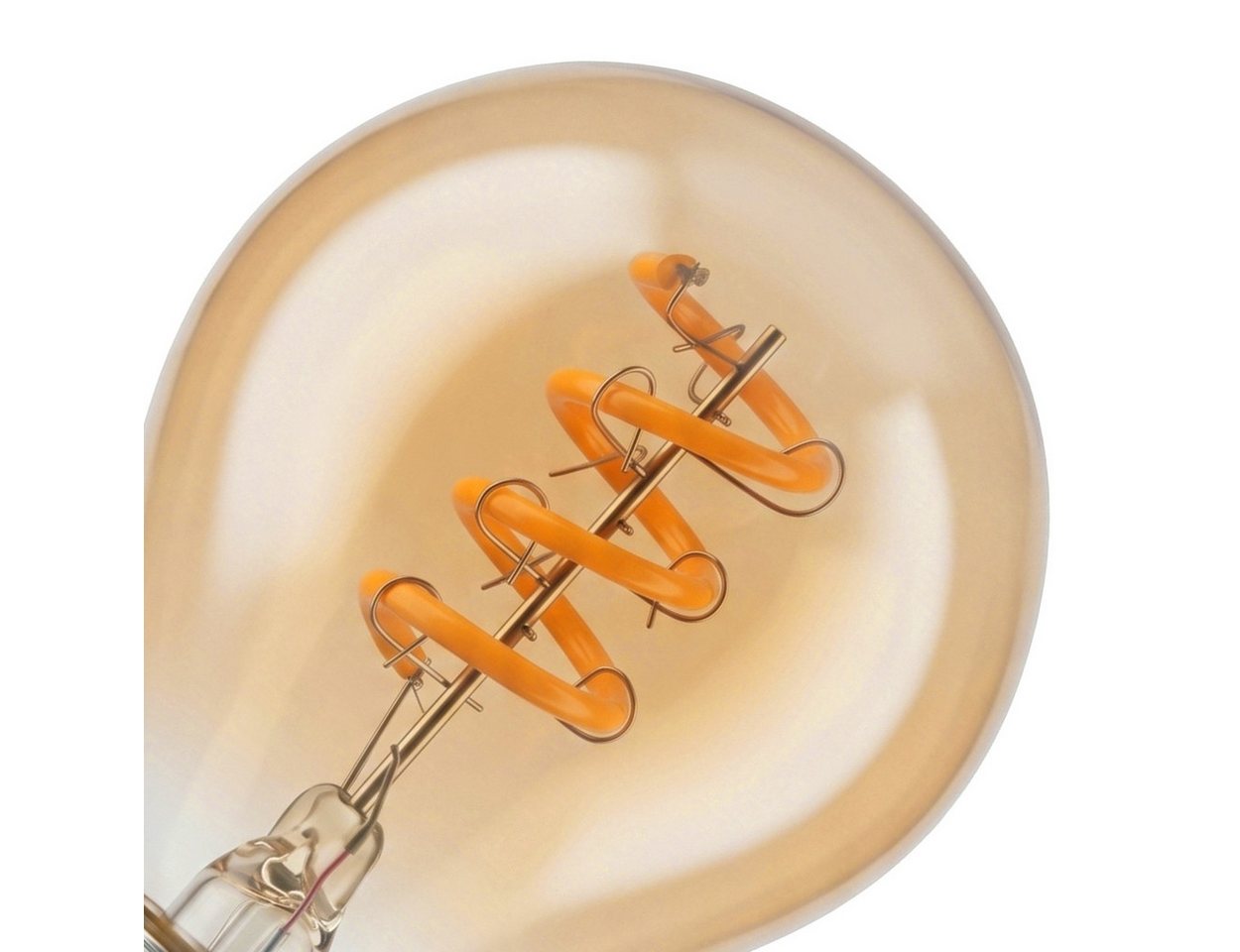 hofstein LED-Leuchtmittel 5er Set Glühbirne Extra Warmweiß dimmbar 4 Watt, E14, 2200 Kelvin, 220 Lumen, Kerze, Filament Spirale, Amber Bild 4