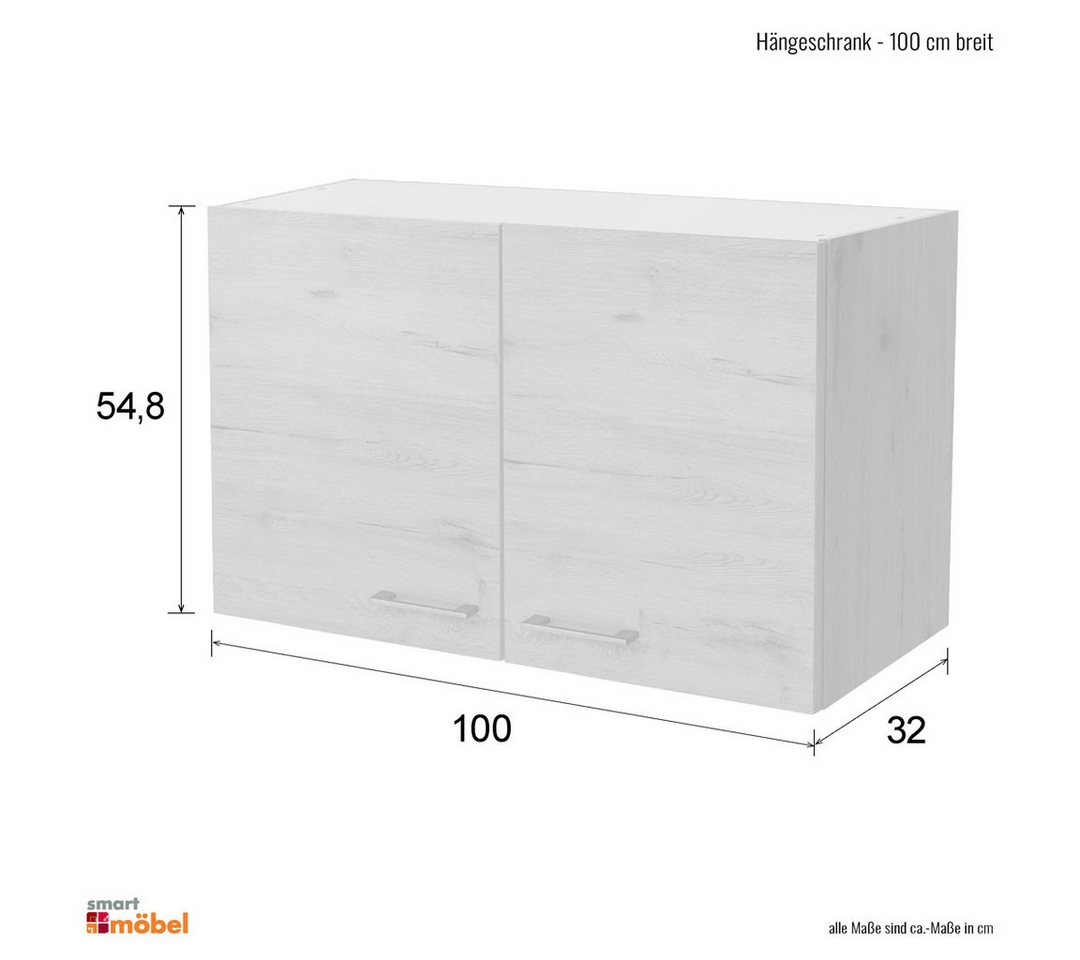 Flex-Well Hängeschrank Hängeschrank Küche - 100 cm breit - Buche – Namu Bild 2