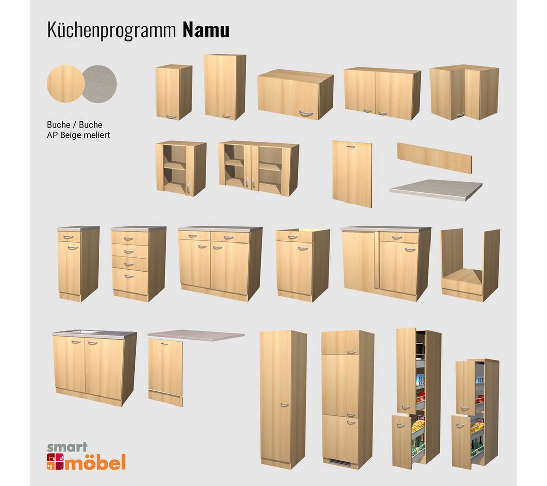 Flex-Well Hängeschrank Hängeschrank Küche - 100 cm breit - Buche – Namu Bild 5