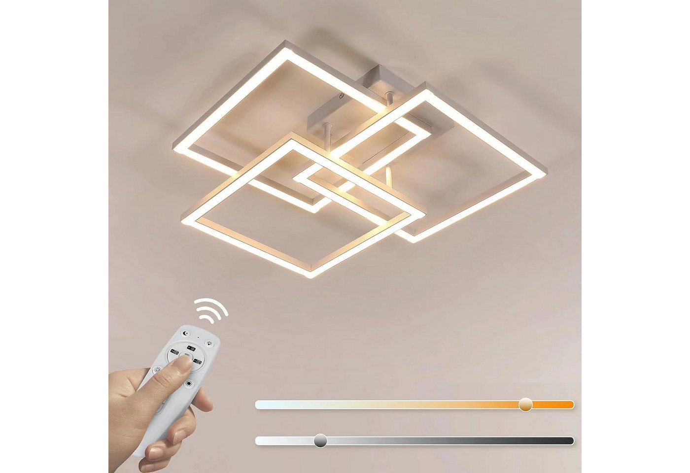 Riserva Deckenleuchten LED Deckenleuchte dimmbar 40W mit Fernbedienung Wohnzimmer