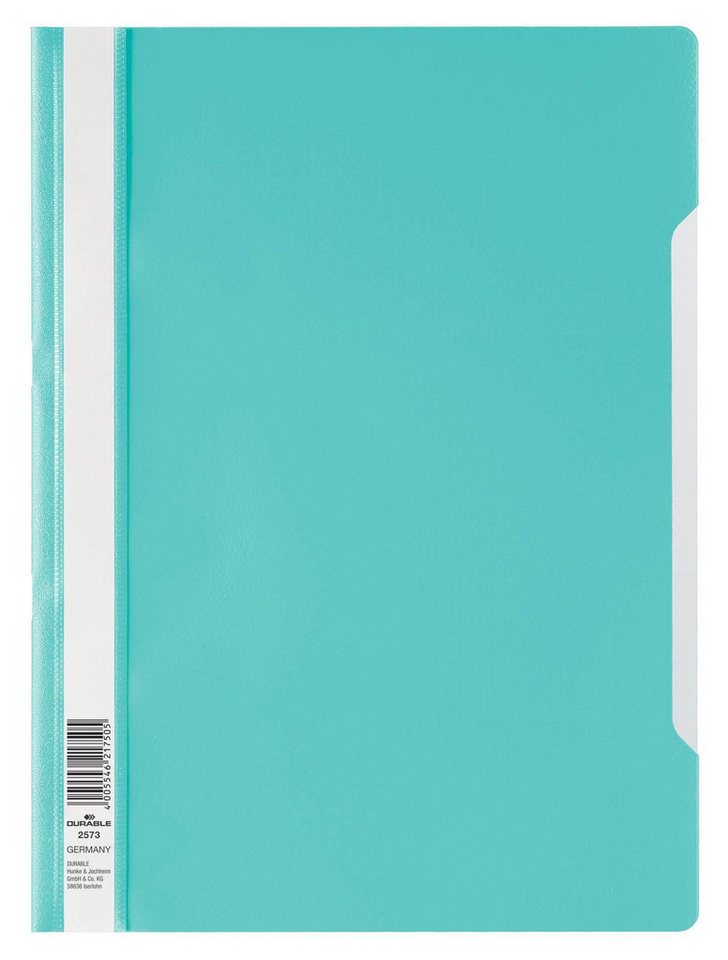 DURABLE Hefter Durable Schnellhefter PP A4 tk Standardhefter tr Deckblatt
