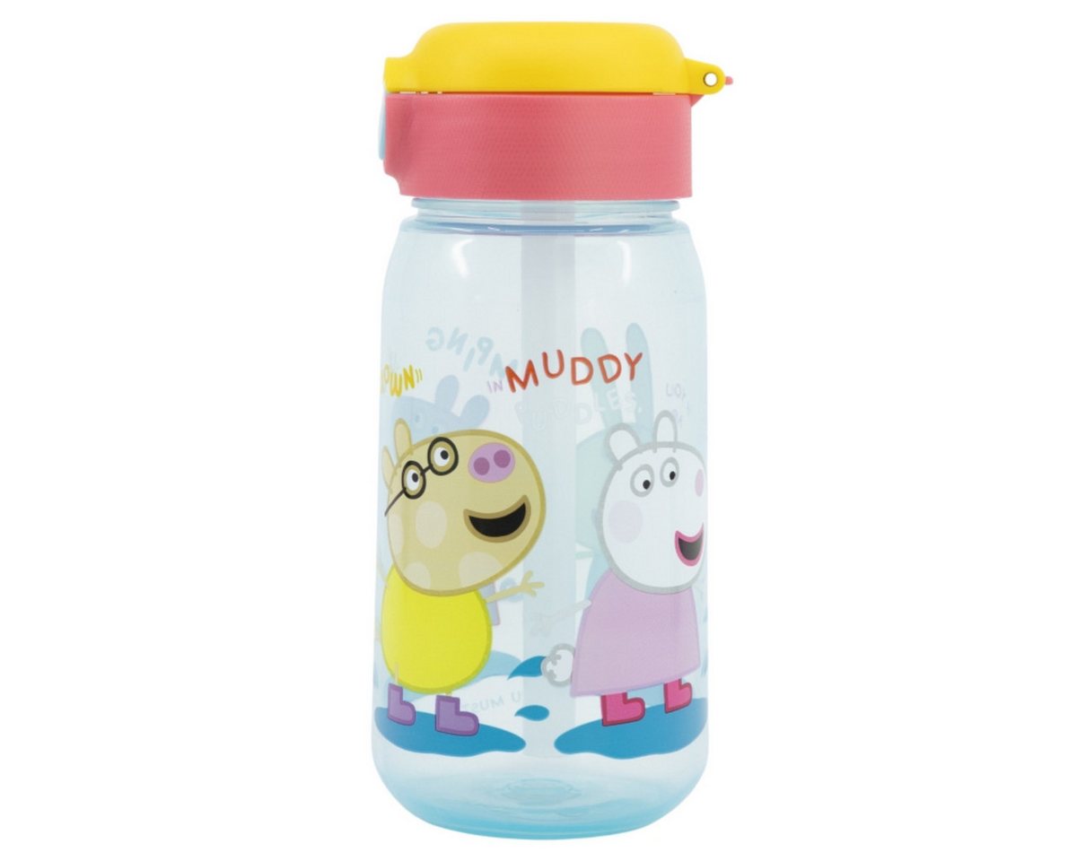 Storline Trinkflasche Peppa Pig 510ml – Kinderflasche mit Trinkhalm & Druckverschluss