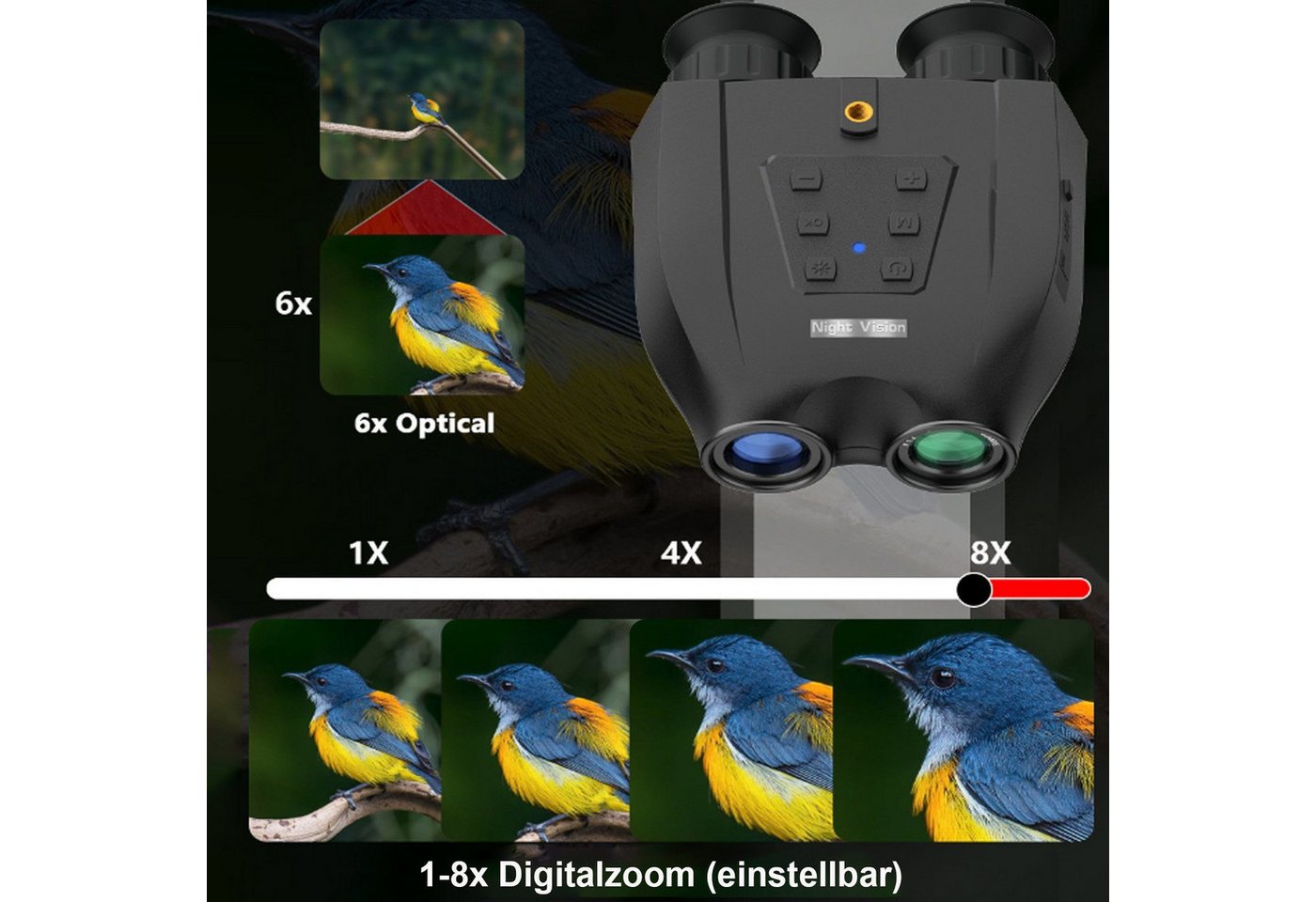 feinlux Nachtsichtgerät, Nachtsichtgeräte, Teleskop, Fernglas Fernglas (8-stufige Helligkeitsregelung)