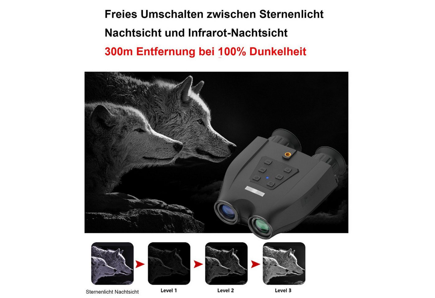 feinlux Nachtsichtgerät, Nachtsichtgeräte, Teleskop, Fernglas Fernglas (8-stufige Helligkeitsregelung) Bild 5