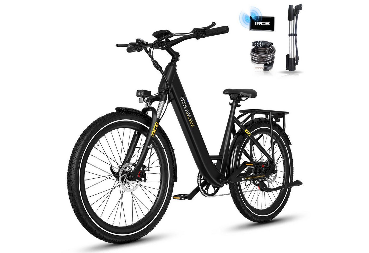 RCB E-Bike Pedelec G6 für Stadt und Gelände,27,5 Zoll Damen Elektrofahrrad,13Ah,60-100 km, 7 Gang, Heckmotor, 468 Wh, APP&NFC,ebike Damen,Gepäckträger hinten,max. Geschwindigkeit: 25 km/h Bild 2