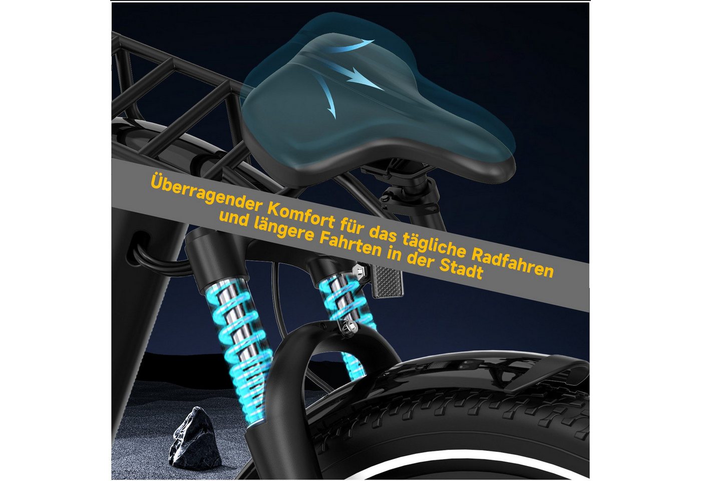 RCB E-Bike Pedelec G6 für Stadt und Gelände,27,5 Zoll Damen Elektrofahrrad,13Ah,60-100 km, 7 Gang, Heckmotor, 468 Wh, APP&NFC,ebike Damen,Gepäckträger hinten,max. Geschwindigkeit: 25 km/h Bild 5