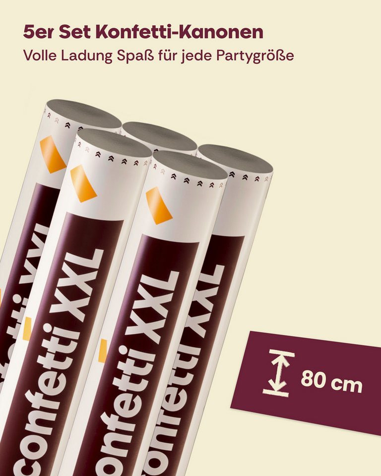 Partyjoker Konfetti Konfettikanone Bunt - 5-8 m Konfettistrahl - einfach & sicher - Party, 5-8 Meter Strahl – Großer Effekt für Innen & Außen Bild 3