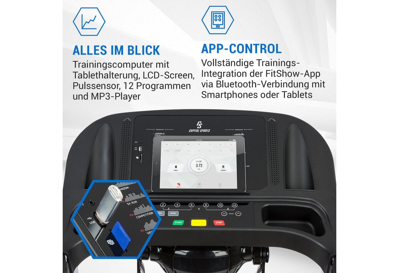 Capital Sports Laufband Pacemaker F120 Pro Bild 2