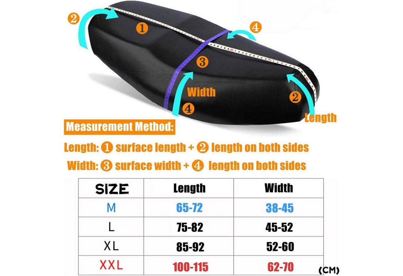 LuxusKollektion Sattelschoner Motorrad Sitzbezug wasserdicht Gummiband Roller L Bild 5