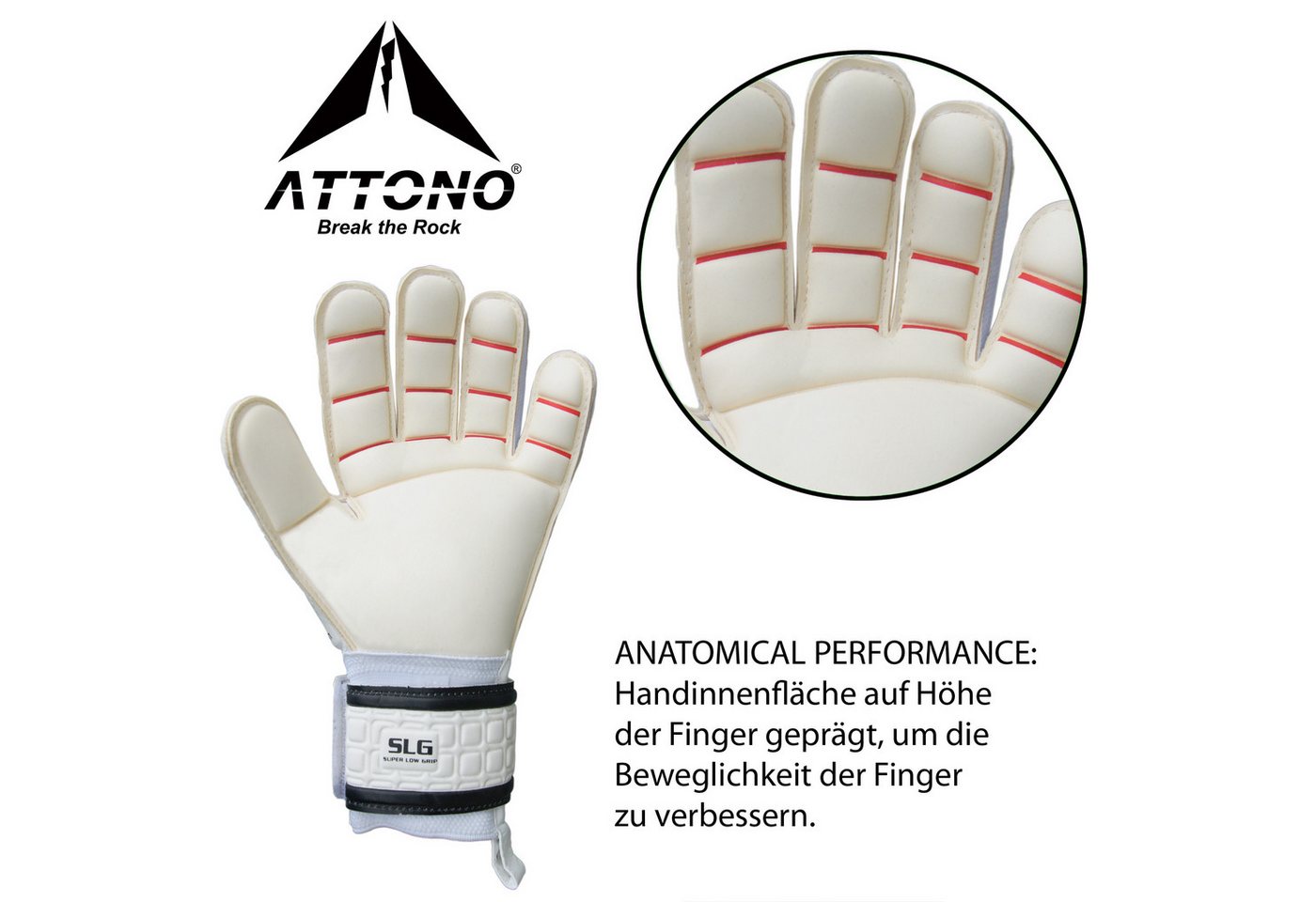 ATTONO Torwarthandschuhe ATTONO Profi Torwarthandschuhe „Full Control“ Torwart Handschuhe