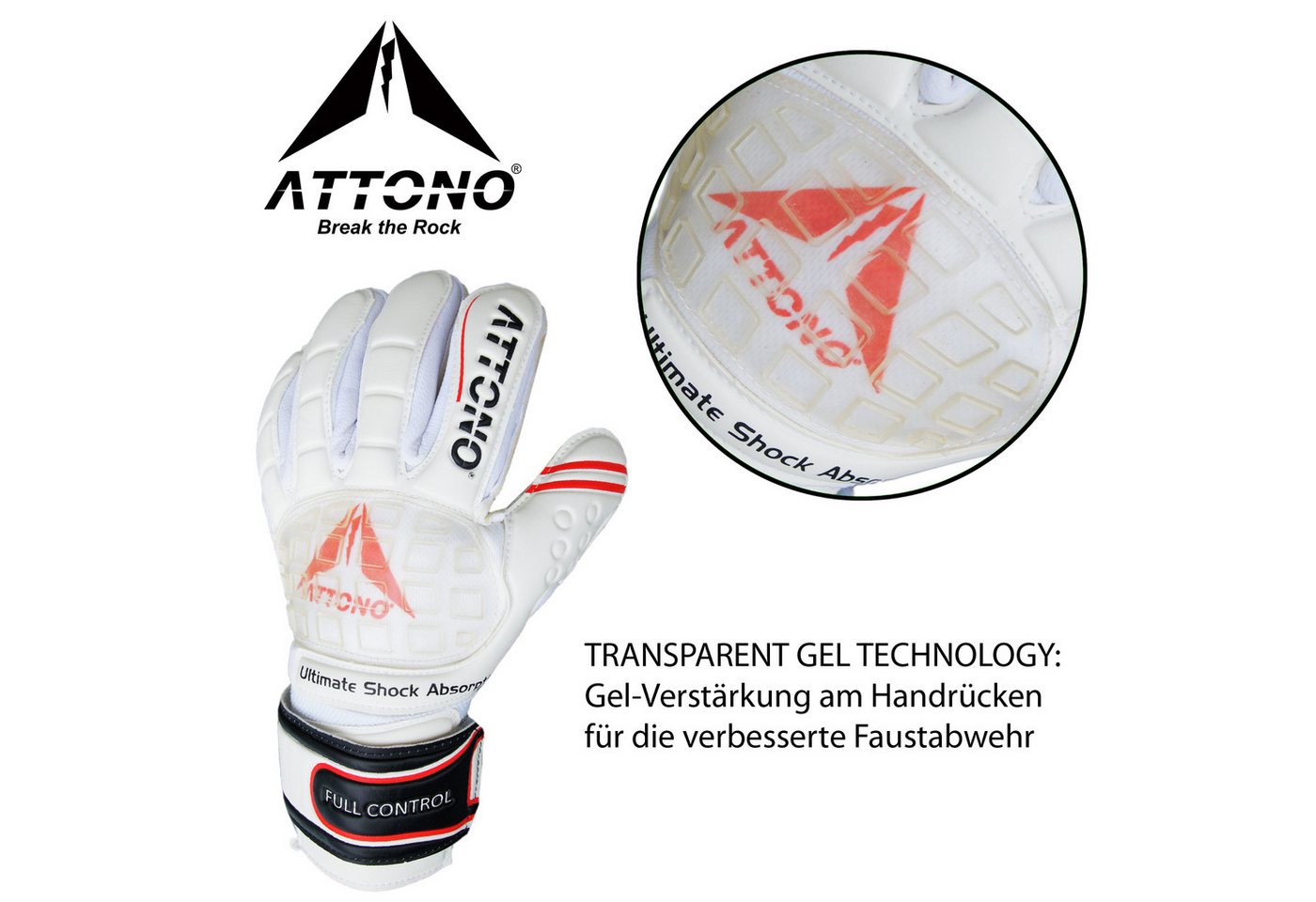 ATTONO Torwarthandschuhe ATTONO Profi Torwarthandschuhe „Full Control“ Torwart Handschuhe Bild 2