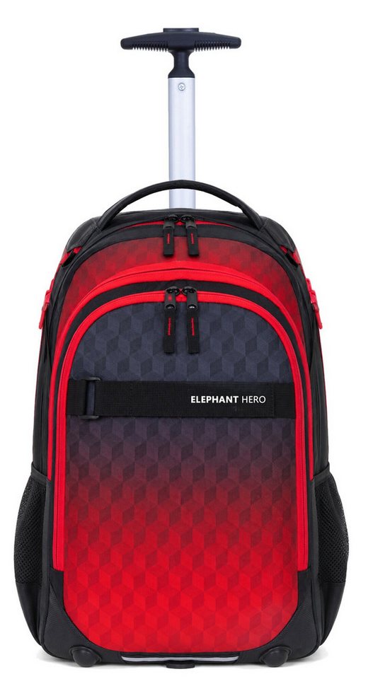 ELEPHANT Schulrucksack Trolley Hero Signature Schultrolley, Rucksacktrolley Schule Rucksack Rollen 3 Fächer Daypack Trolly