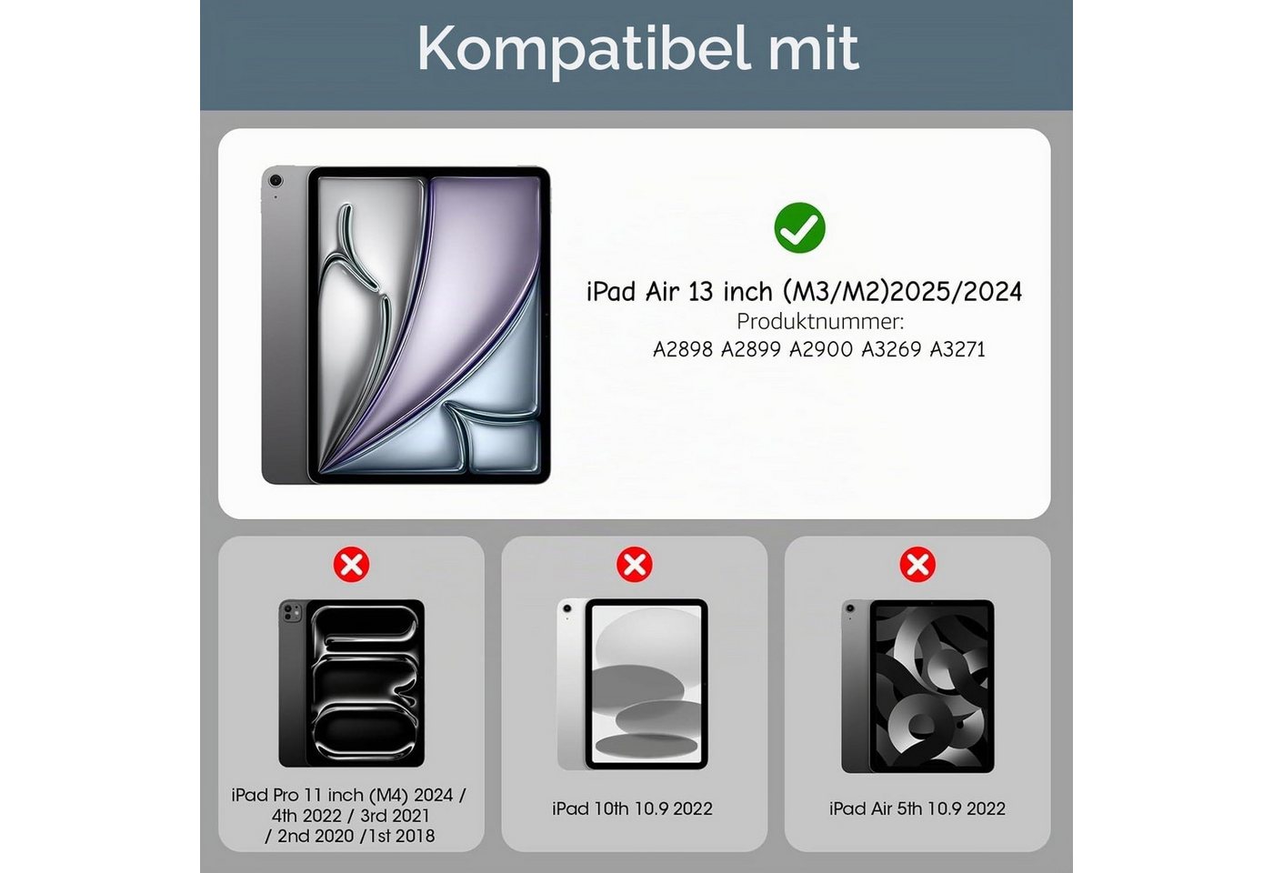 Toomoke Schutzfolie Panzerglas für iPad Pro 13/iPad Air 13 Zoll 2025/ 2024 Schutzfolie, (Displayschutz Kompatibel mit iPad Air 13/iPad Pro 13 Zoll, iPad Air 13 Zoll (2025 M3/2024 M2)/ iPad Pro 13 Zoll 2024 (M4), 9H Härte 2.5D[Hohe Auflösung][Anti-Bläschen][Anti-Kratzen] Bild 4