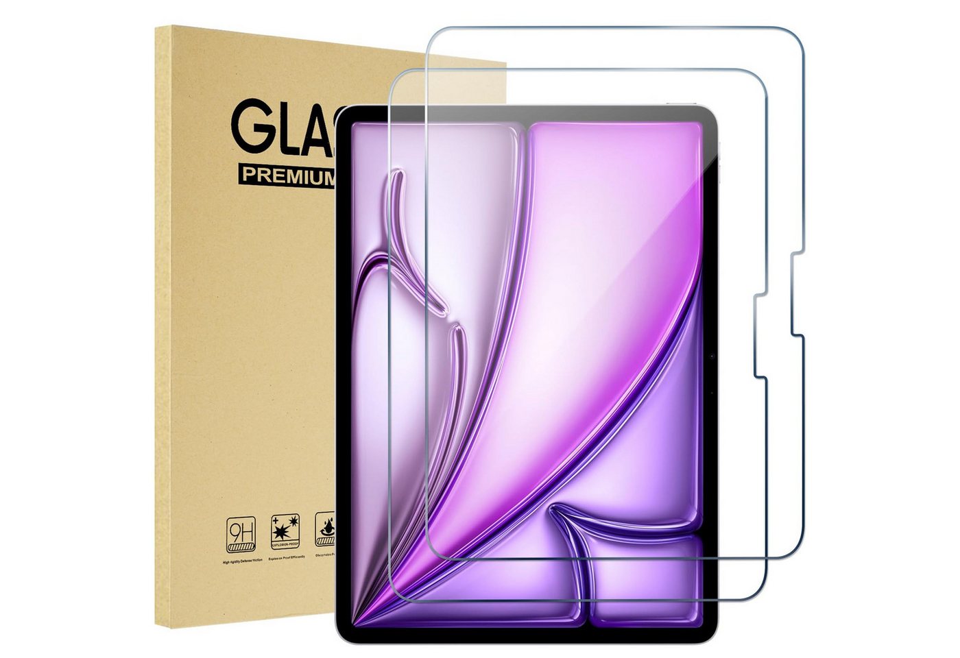 Toomoke Schutzfolie Panzerglas für iPad Pro 13/iPad Air 13 Zoll 2025/ 2024 Schutzfolie, (Displayschutz Kompatibel mit iPad Air 13/iPad Pro 13 Zoll, iPad Air 13 Zoll (2025 M3/2024 M2)/ iPad Pro 13 Zoll 2024 (M4), 9H Härte 2.5D[Hohe Auflösung][Anti-Bläschen][Anti-Kratzen] Bild 5