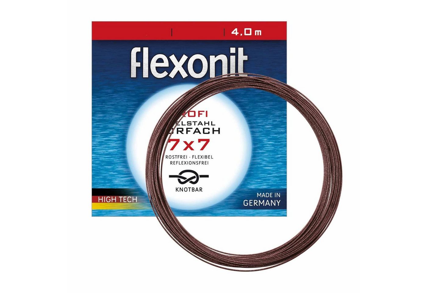 flexonit Feederrolle), Flexonit 7x7 Stahlvorfach 0,27mm + passende Quetschhülsen komplett Angelset Bild 3