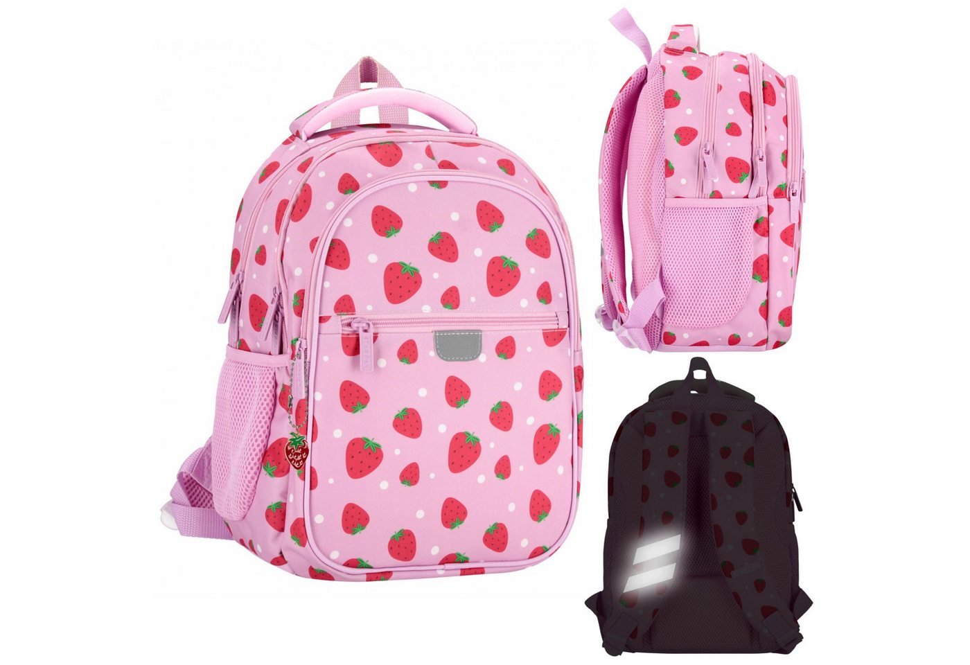 Sarcia.eu Schulrucksack Rosa, verstärkter Schulrucksack für Mädchen, 3 Fächer, Reflektoren Bild 4