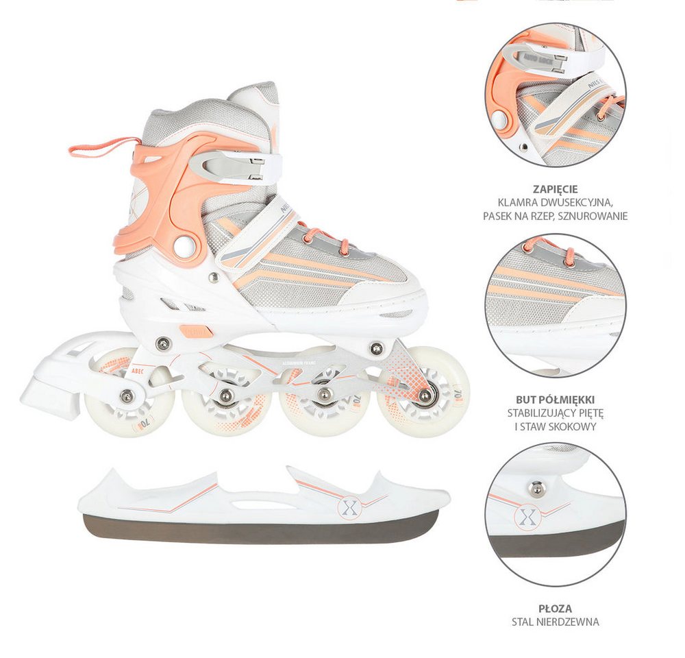 NILS EXTREME Inlineskates Inliner Rollschuhe Schlittschuhe, (Spar-Set, 2-St., 39-43), 2-in-1 Inliner & Schlittschuh, größenverstellbar Bild 5
