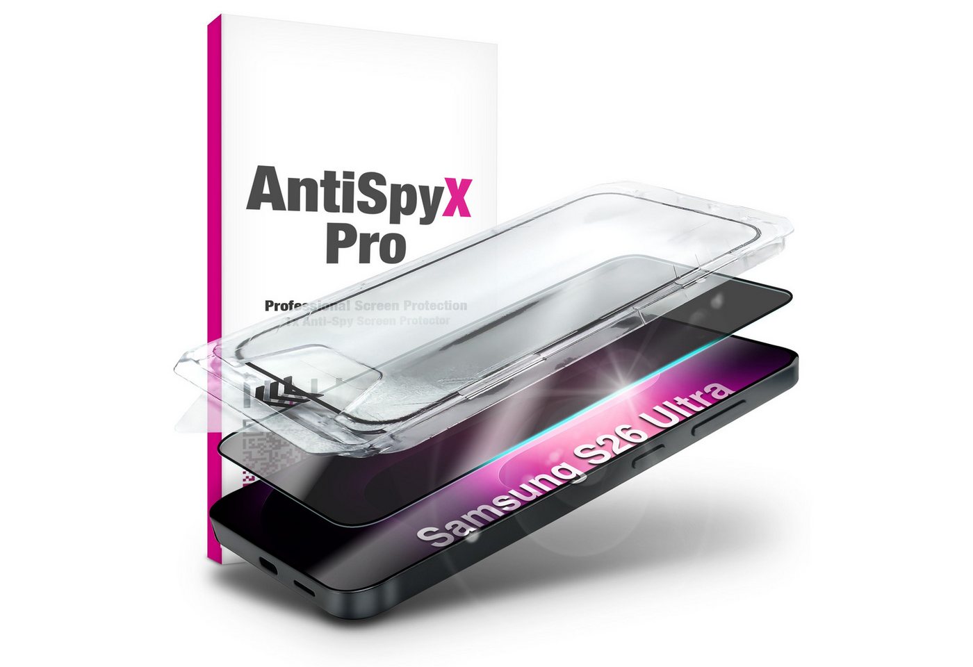 Nalia Schutzfolie Samsung Galaxy S26 Ultra, ANTISPYX PRO Displayschutz - Blickschutz, Install Box & 9H Hartglas
