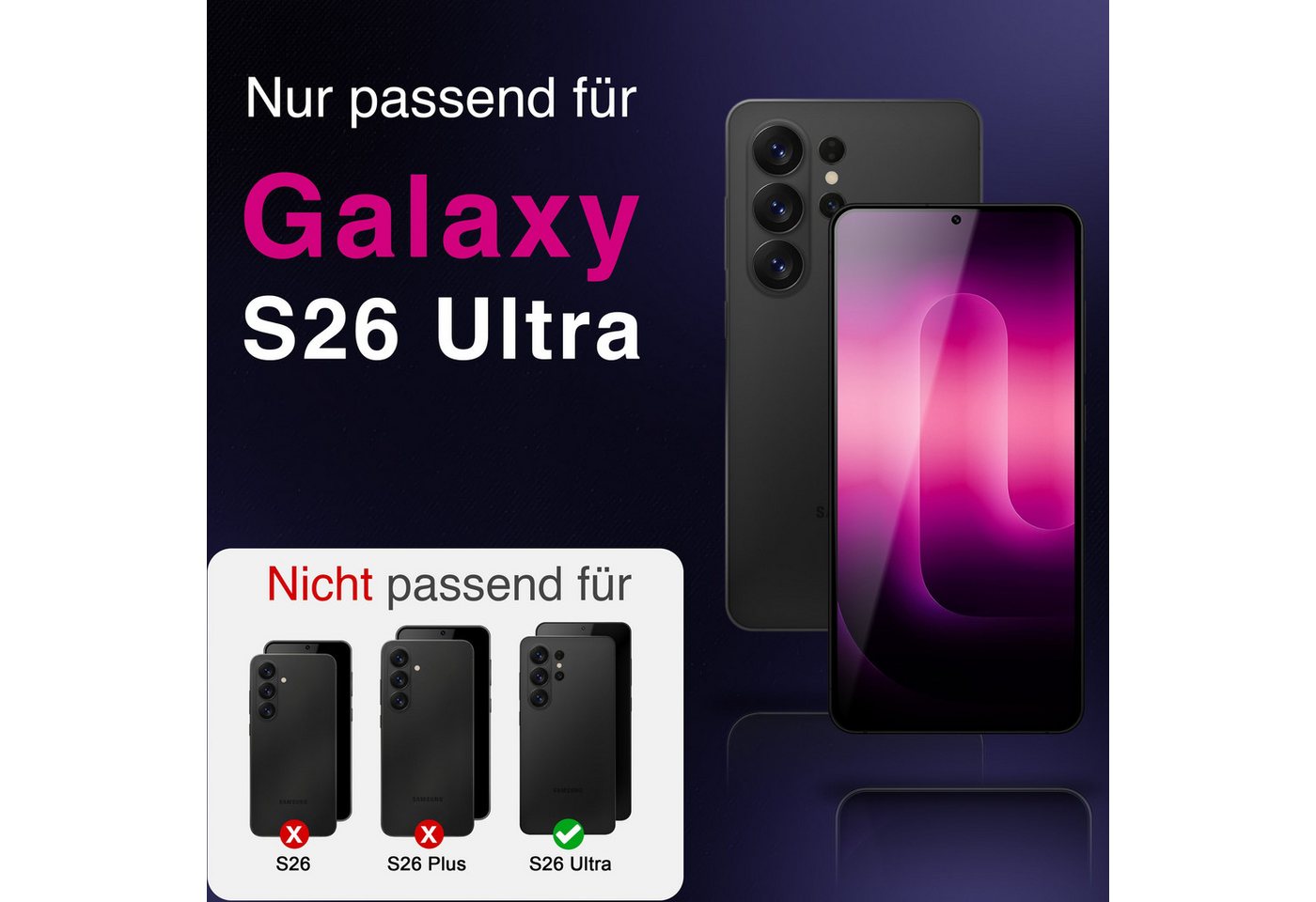 Nalia Schutzfolie Samsung Galaxy S26 Ultra, ANTISPYX PRO Displayschutz - Blickschutz, Install Box & 9H Hartglas Bild 2