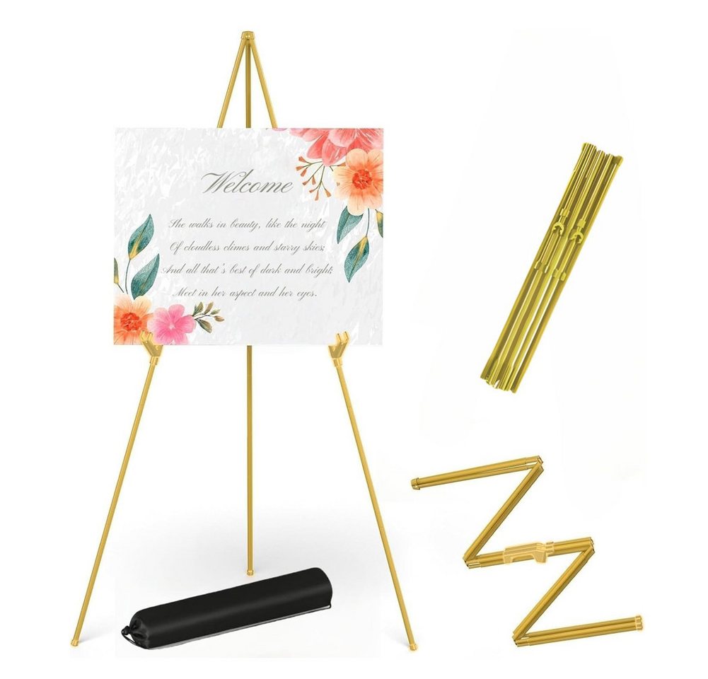 FANNOU Staffelei Tragbare, ausgewählter Ständer für Hochzeitsschilder, verstellbar, 168cm hoch, Metall-Poster-Staffelei für Präsentation,Hochzeit,Malerei Bild 3