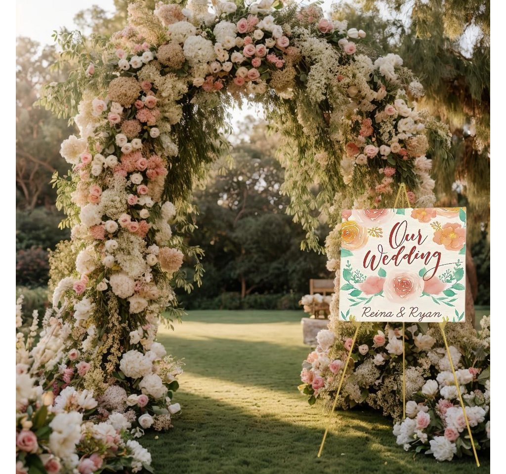FANNOU Staffelei Tragbare, ausgewählter Ständer für Hochzeitsschilder, verstellbar, 168cm hoch, Metall-Poster-Staffelei für Präsentation,Hochzeit,Malerei Bild 4
