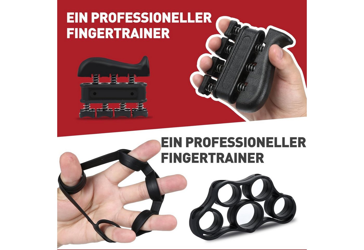Fyrove Handmuskeltrainer Handtrainer Trainingsset(5er-Pack), Fingertrainer Griffkraft Trainer (Einstellbarer Widerstand 5-100kg, Fingertrainer, Griffkraft Trainer Set, Für Sportler und Wiederherstellung der Hand), Verbesserte Kraft und Grip Handgelenk Arm Unterstützung Bild 3