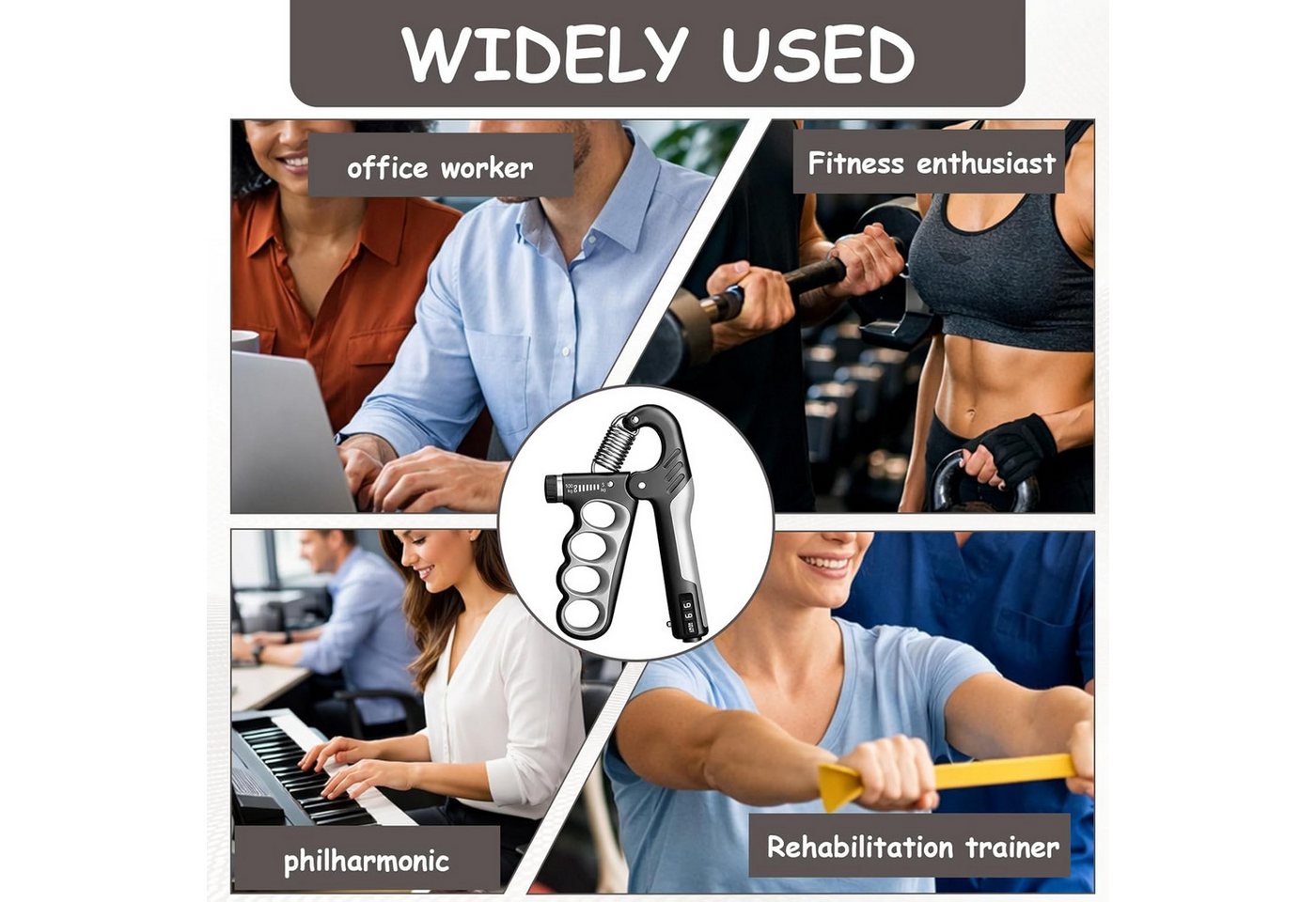 Fyrove Handmuskeltrainer Handtrainer Trainingsset(5er-Pack), Fingertrainer Griffkraft Trainer (Einstellbarer Widerstand 5-100kg, Fingertrainer, Griffkraft Trainer Set, Für Sportler und Wiederherstellung der Hand), Verbesserte Kraft und Grip Handgelenk Arm Unterstützung Bild 5