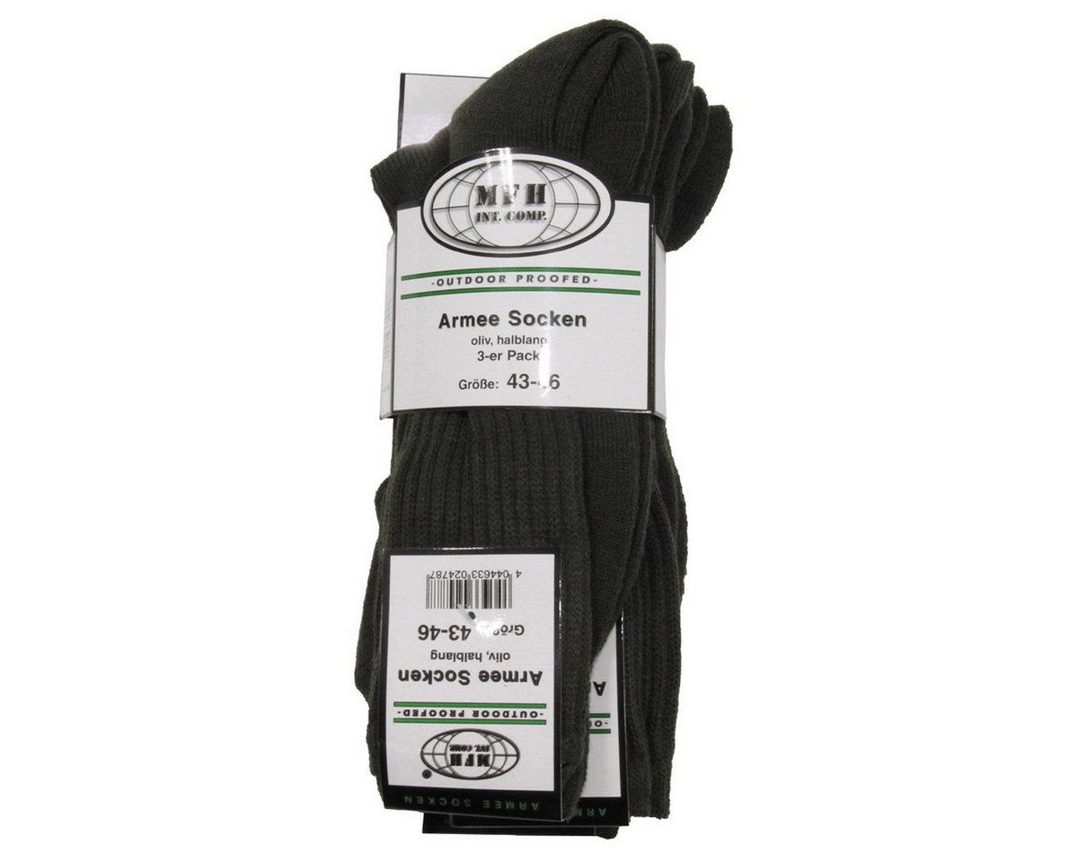 MFH Wandersocken Army Socken, oliv, halblang, 3er Pack Bild 2