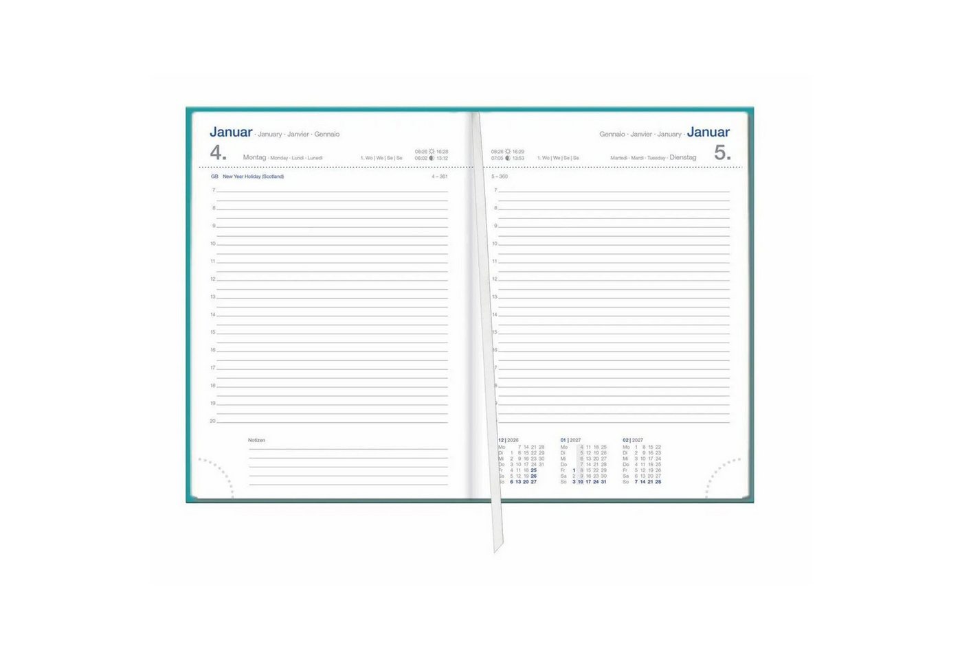 HEYE Taschenkalender Tages-Cheftimer A6, petrol 2027 Bild 2