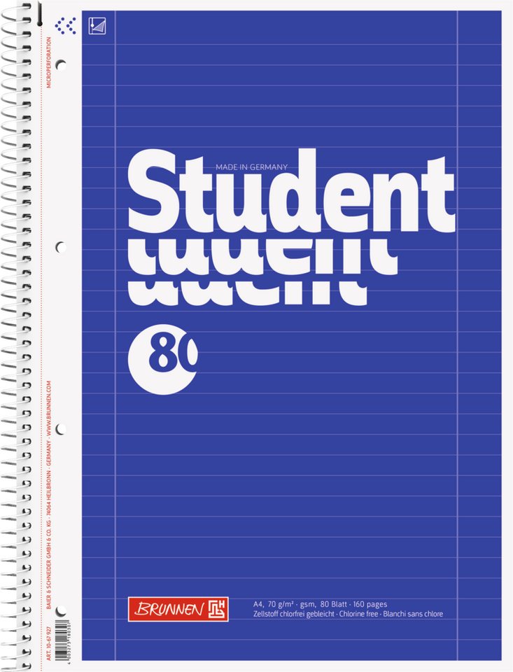 Baier & Schneider Collegeblock Collegeblock Premium Student Fruity Love liniert A4