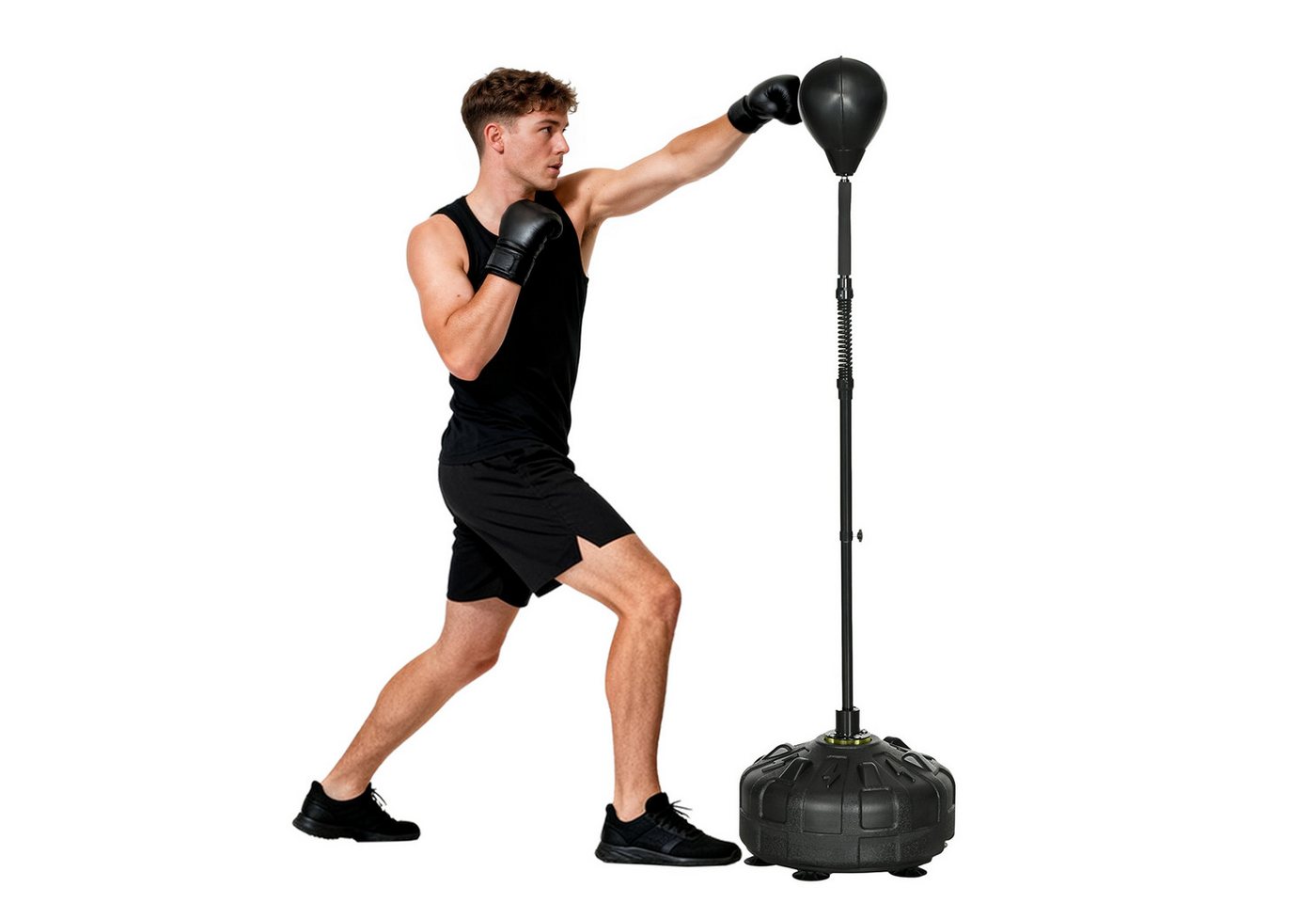SPORTNOW Punchingball Boxball 145-180 cm höhenverstellbarer Standbox-Trainer (Standboxball, 1-tlg., Speedball), für Übung, Training, Kunstleder, Schwarz Bild 5