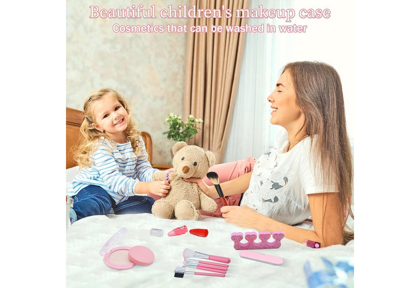 LuxusKollektion Theaterschminke Schminkset 57pcs Rosa und hellrosa Kinder Make-up Spielzeug Bild 2