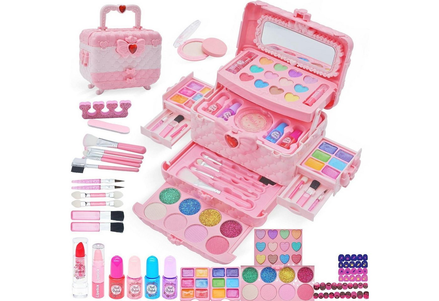 LuxusKollektion Theaterschminke Schminkset 57pcs Rosa und hellrosa Kinder Make-up Spielzeug Bild 4