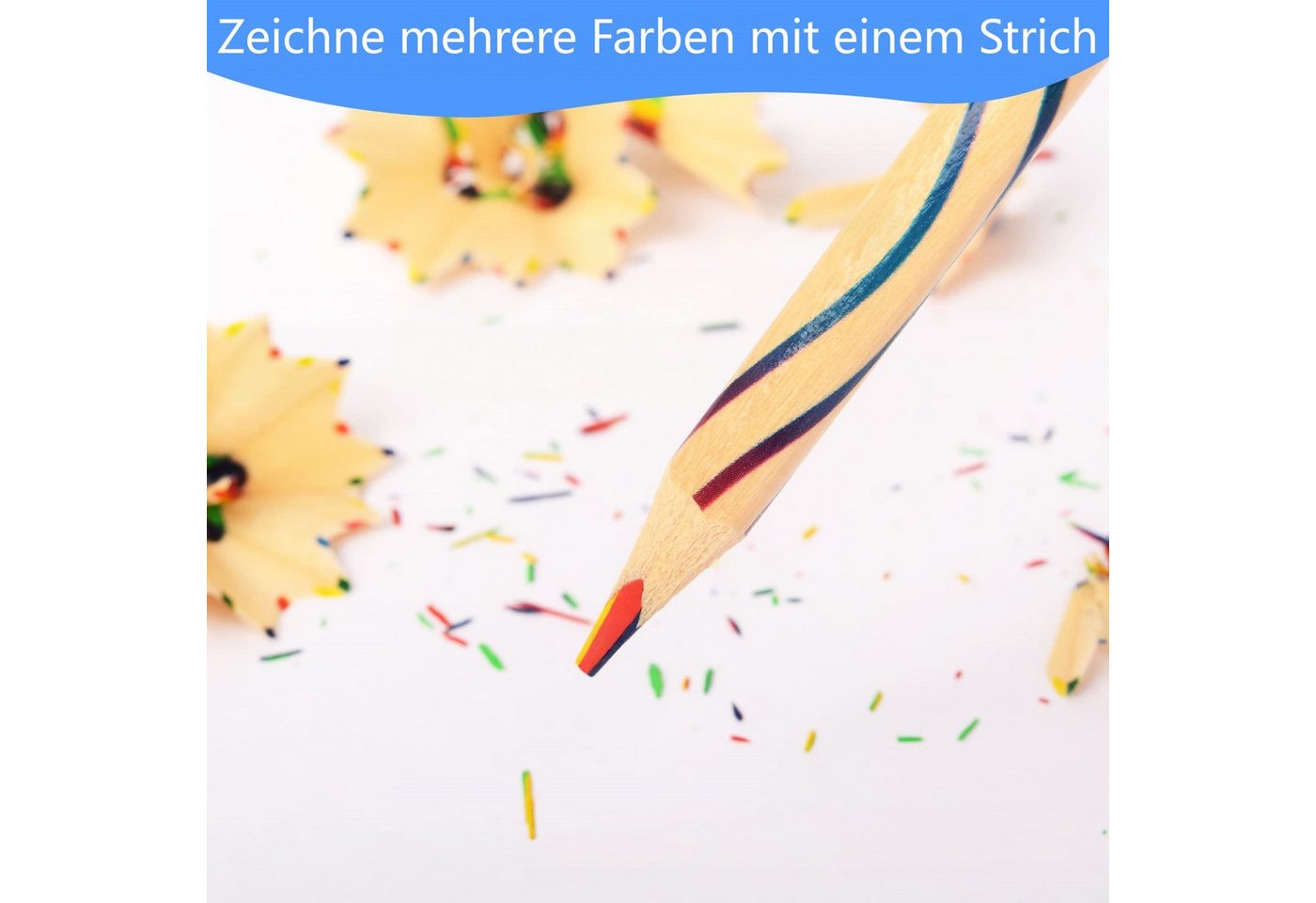 FOUORTUNATE-BEE Buntstift 12 Regenbogen Buntstifte 7-in-1 Farbstifte für Schule und Malspaß, (12-tlg), Geschenk für Kinder Geburtstag Schule Party Mitgebsel Kreativset