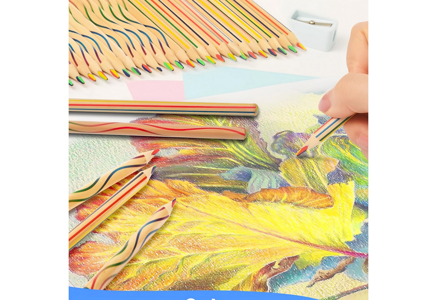 FOUORTUNATE-BEE Buntstift 12 Regenbogen Buntstifte 7-in-1 Farbstifte für Schule und Malspaß, (12-tlg), Geschenk für Kinder Geburtstag Schule Party Mitgebsel Kreativset Bild 3