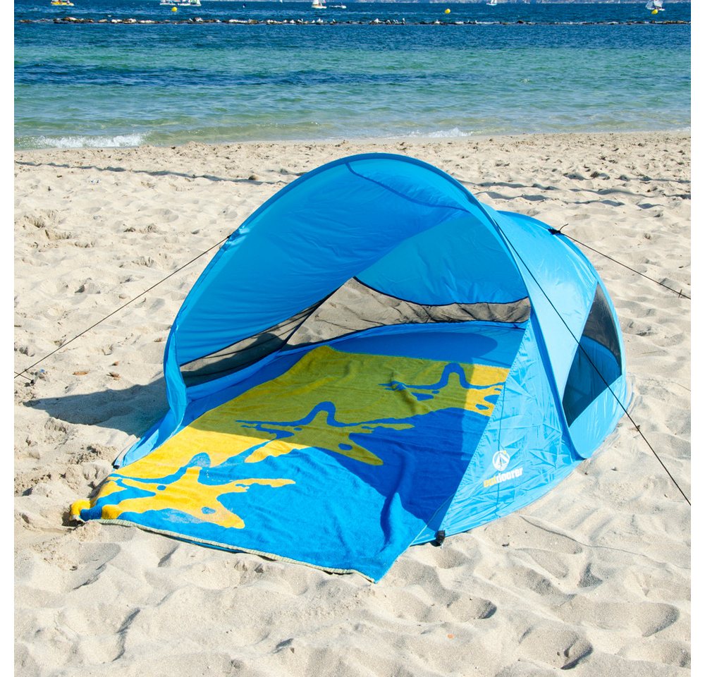 outdoorer Strandmuschel selbstaufbauend Zack II blau, UV 60, Pop-up, für 2 Personen Bild 3