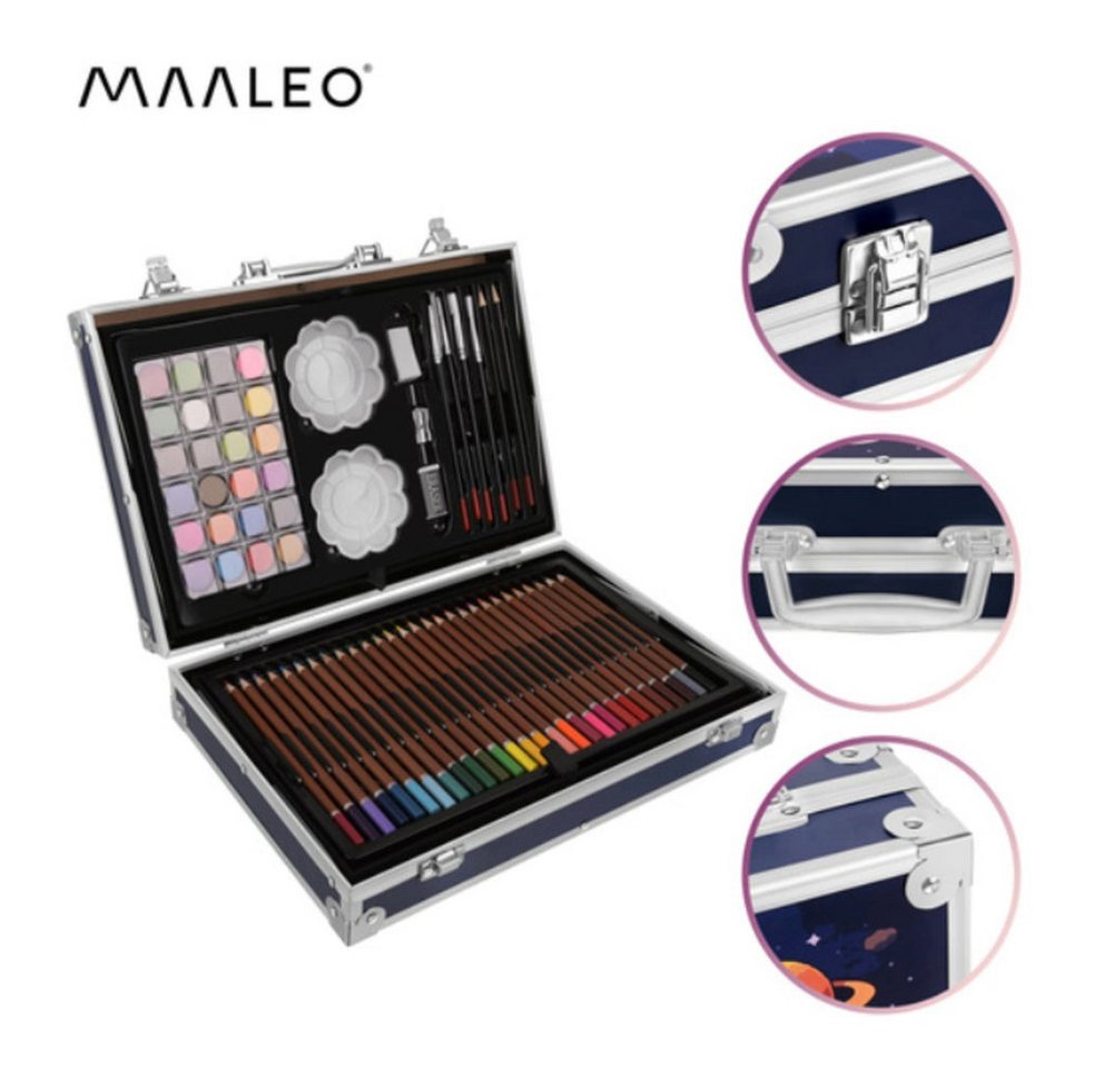 MAALEO Malstift Maaleo Malset Kinder Malkoffer Astronaut 145 Teile mit Stiften und Far Bild 4