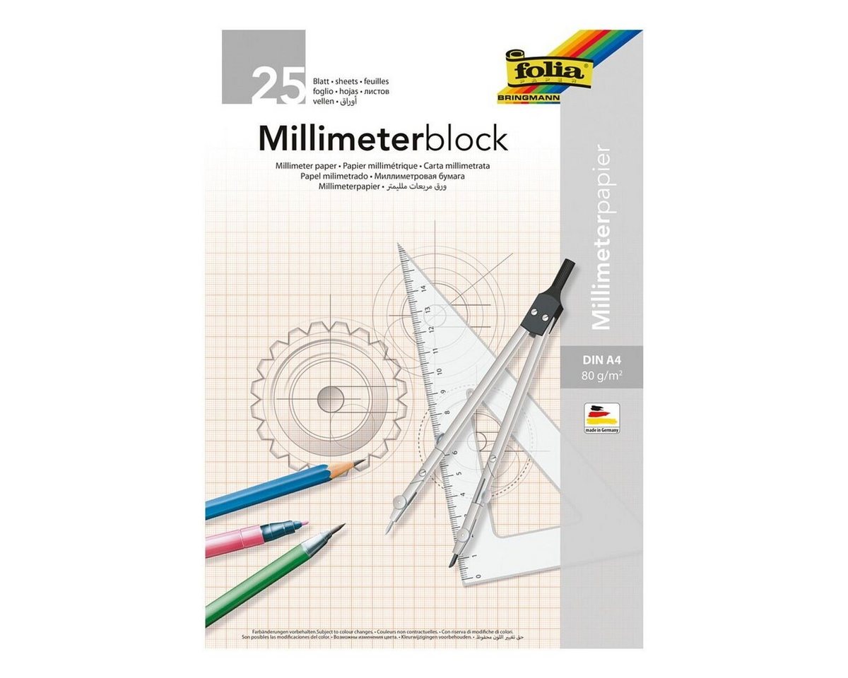 Folia Millimeterpapier, mit 1 mm-Raster-Lineatur, Format A4, 25 Blatt Bild 4