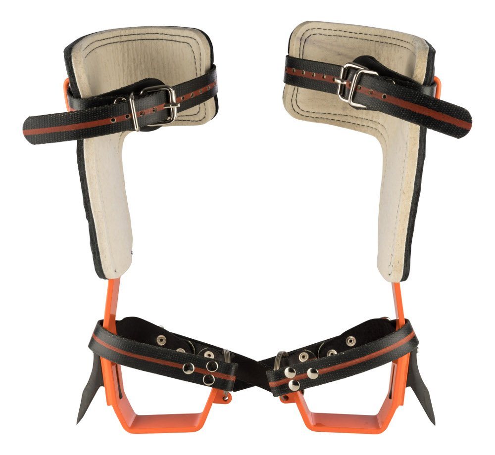 TreeUp Klettergurt Stahl-Steigeisen DR-1.0 Neon Orange Baumsteigeisen Kletterzubehör
