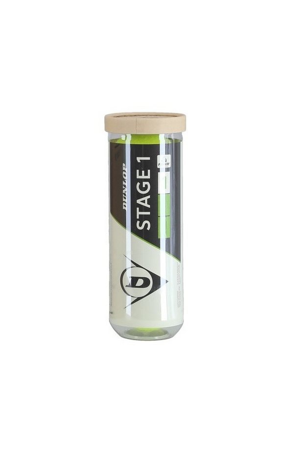 Dunlop Tennisball Methodikbälle Stage 1 (grüner Punkt) gelb Dose 3er