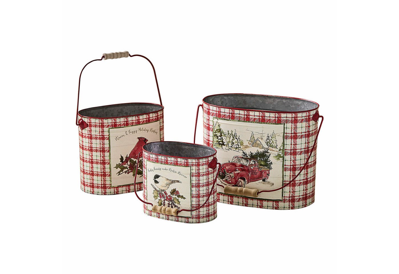 Mirabeau Geschenkband Übertopf 3er Set Fuzzy rot Bild 5