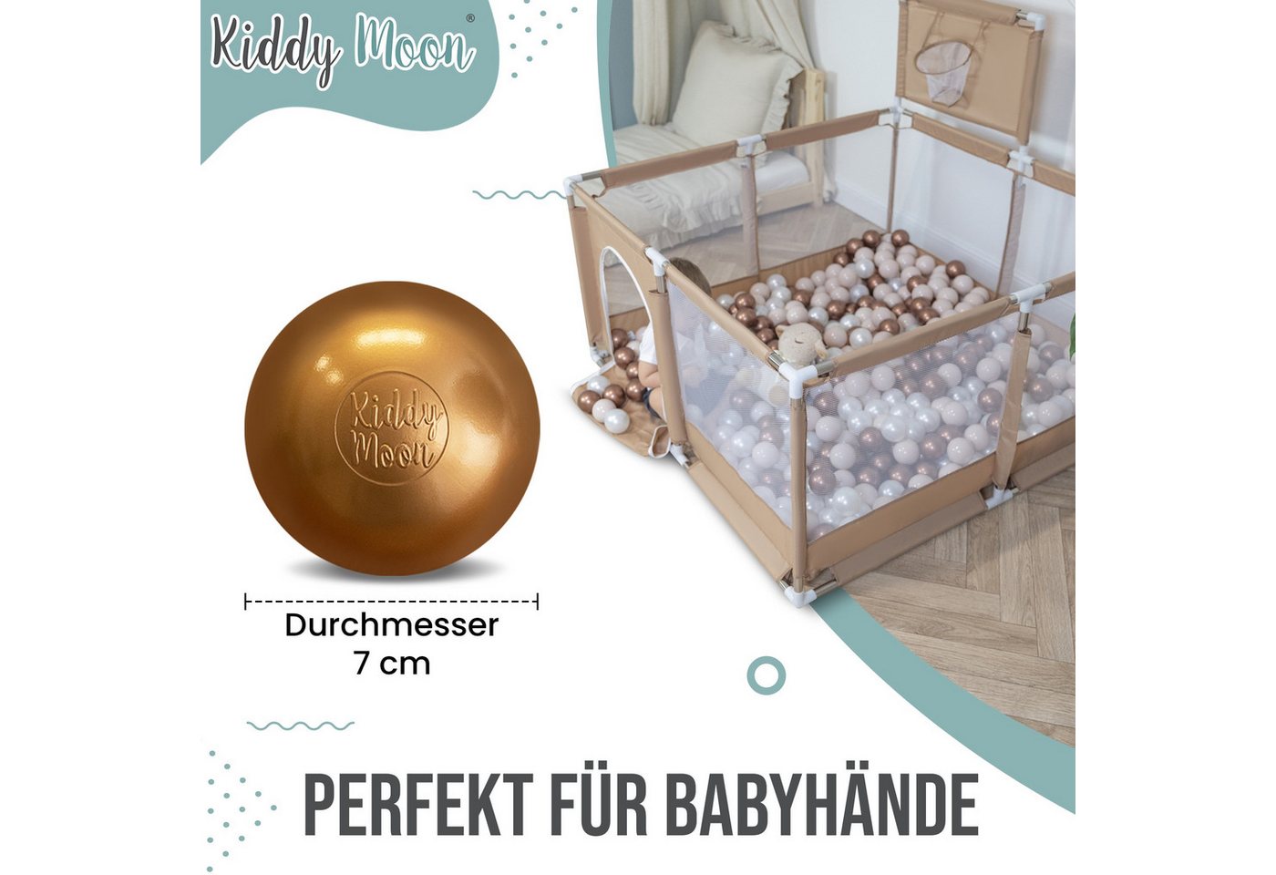 KiddyMoon Bällebad-Bälle ZK7 (Baby Plastikbälle Spielbälle), Made in Europe Bild 5