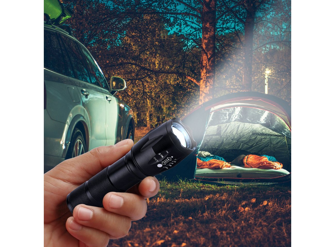 Casativo LED Taschenlampe 2in1 LED Taschenlampe 260lm 1800mAh-Akku Powerbank Funktion IP44 (1-St., 1er-Set & 2er-Set), 3 Leuchtmodi/Wiederaufladbar/Stroboskop/USB-Ladekabel Bild 3