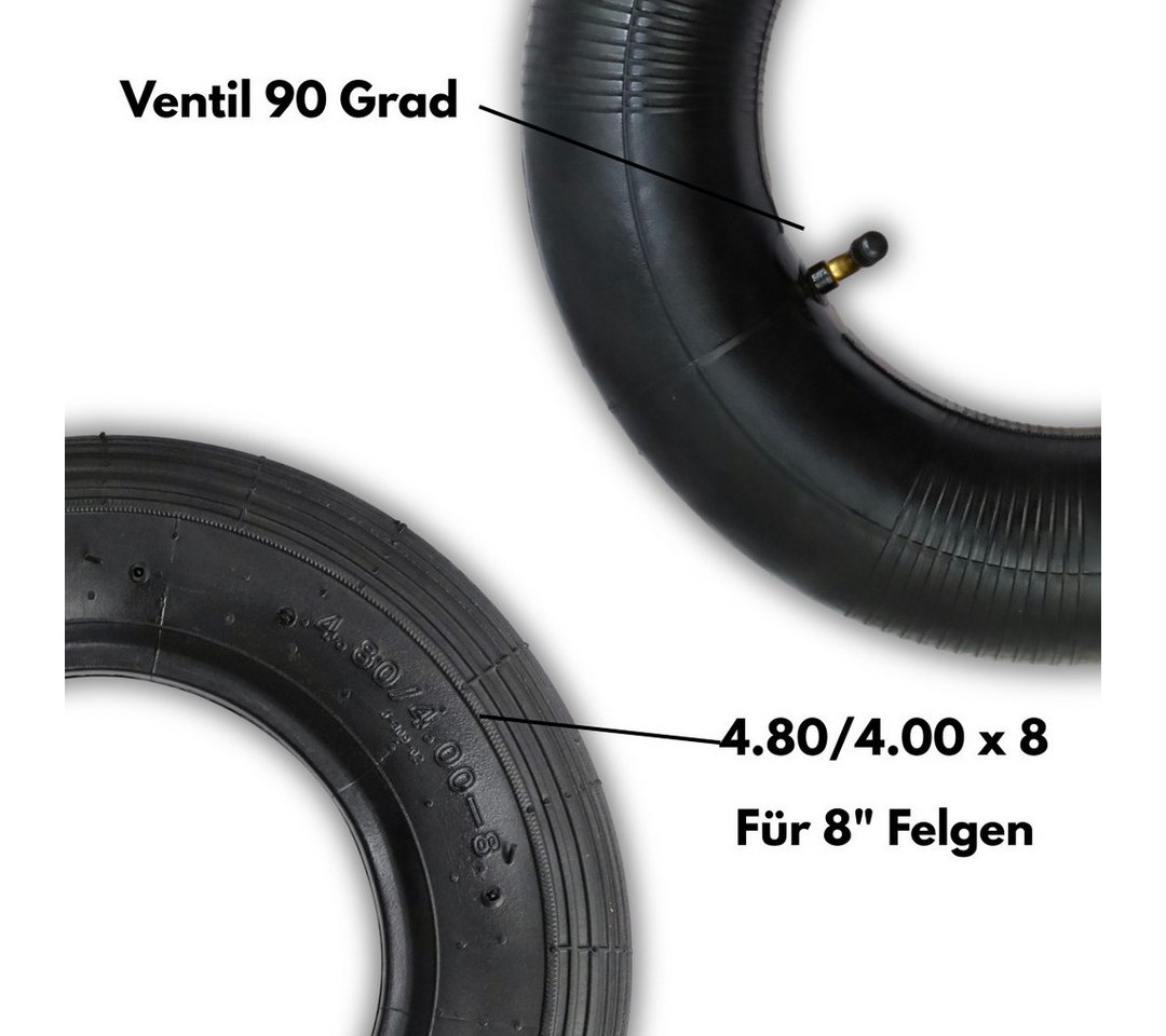 Frosal Ersatzrad FROSAL Schubkarrenreifen 4.80/4.00-8 4PR inkl. Schlauch mit 90° Ventil (1 St) Bild 2