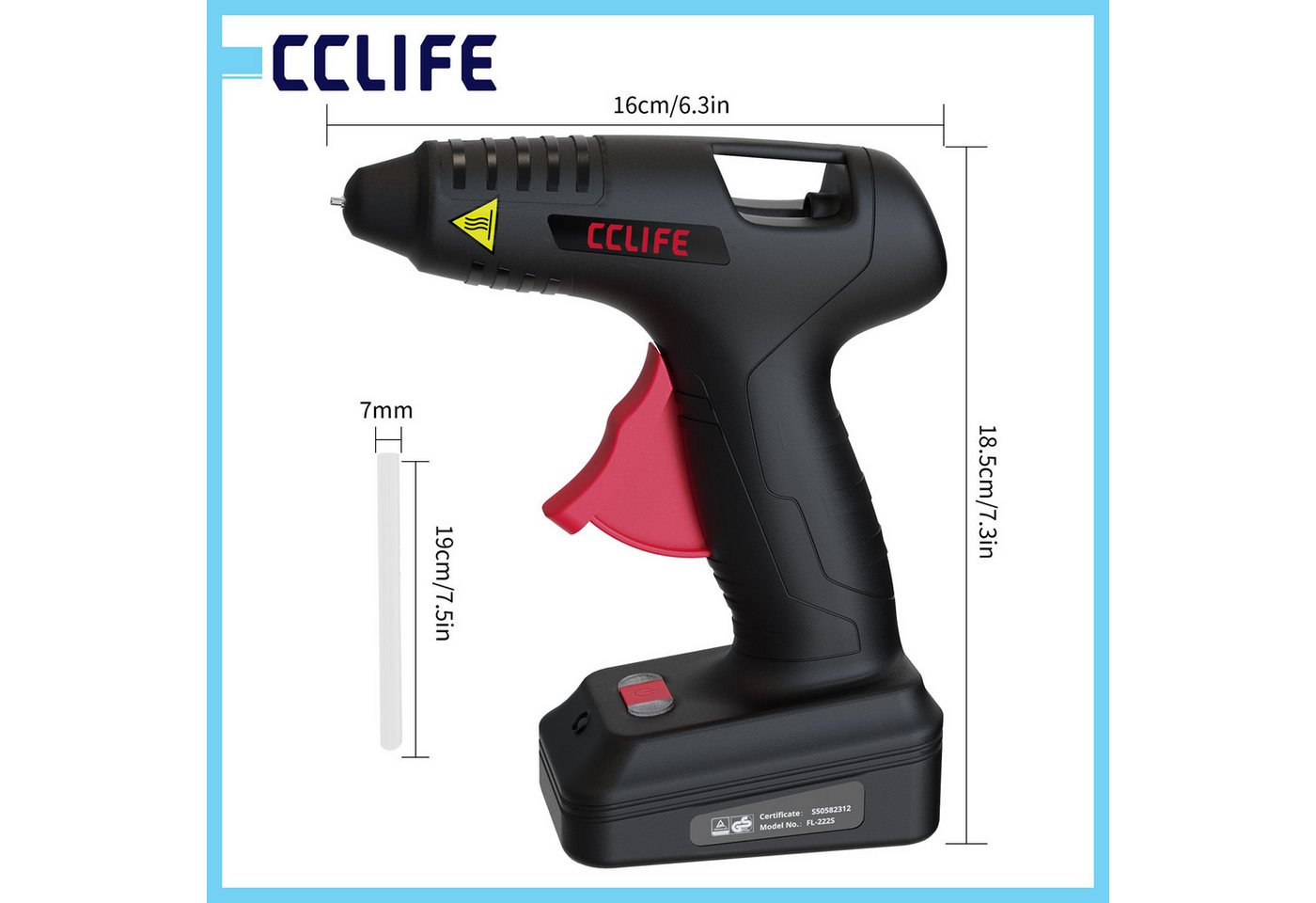 CCLIFE Heißklebepistole CCLIFE Heissklebepistole Akku 25s Schnell Aufheizen Klebepistole Typ C Bild 2