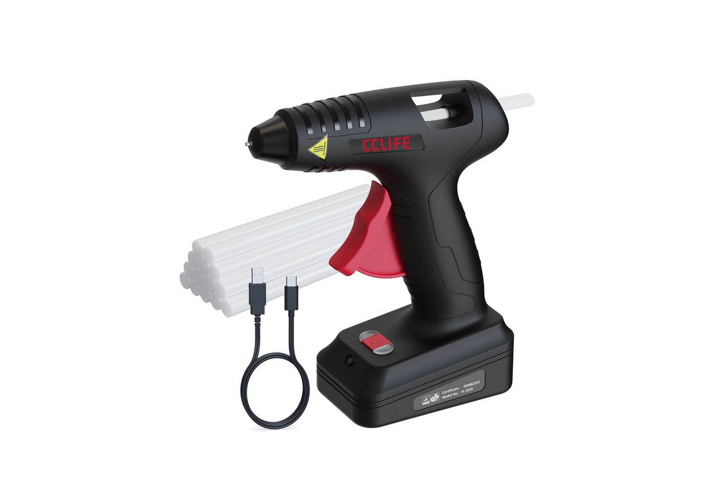 CCLIFE Heißklebepistole CCLIFE Heissklebepistole Akku 25s Schnell Aufheizen Klebepistole Typ C Bild 4