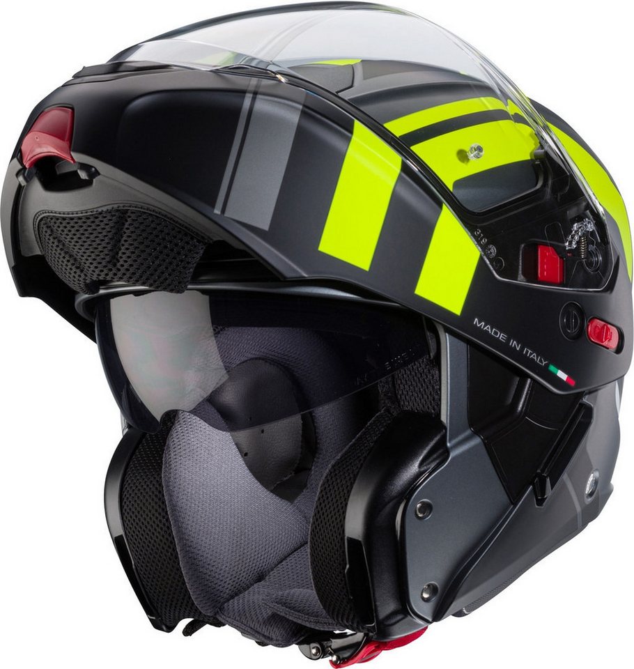 Caberg Motorradhelm Horus X Road Klapphelm, vorbereitet für Kommunikationssystem,integriertes Sonnenvisier