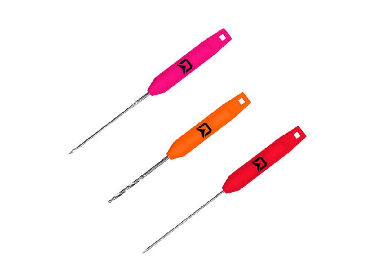 Delphin.sk Karpfenhaken SLIM Nadelset und Bohrer - 3er SET - Nadel Haken Karpfen Angeln, (3-St), 3 verschiedene Farben