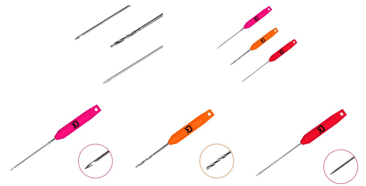 Delphin.sk Karpfenhaken SLIM Nadelset und Bohrer - 3er SET - Nadel Haken Karpfen Angeln, (3-St), 3 verschiedene Farben Bild 3